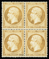 Bloc De 4,* N°23 40c Orange En Bloc De 4, Légère Charnière, TTB, RR. Signé Roumet, Cert. JF.Brun - 1862 Napoleon III