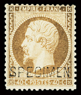 * N°23d 40c Orange Surchargé Spécimen, Neuf *, Oxydé Sinon TB - 1862 Napoleone III