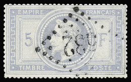 Obl N°33a 5f. Gris-bleu, Obl. GC 532 (Bordeaux), Restauré, TB D'aspect - 1863-1870 Napoleon III With Laurels