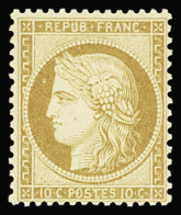 * N°36 10c Bistre-jaune Siège De Paris, Très Bien Centré, Neuf *, TB - 1870 Assedio Di Parigi