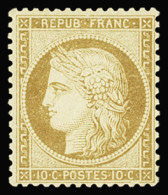 * N°36 10c. Bistre Jaune, Variété Filet Brisé, Neuf *, TB - 1870 Siege Of Paris