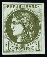 * N°39A 1c. Olive, Neuf *, TB. Signé A.Brun - 1870 Bordeaux Printing