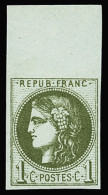 ** N°39C 1c. Olive, Avec Bdf, Neuf ** Luxe, TB (cote *) - 1870 Uitgave Van Bordeaux