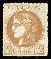 * N°40B 2c Brun-rouge, Report 2, Neuf Avec Légère Trace De Charnière, Percé En Ligne, TTB. Signé Calves - 1870 Emission De Bordeaux