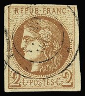 Obl N°40B 2c. Brun Rouge, Obl CàD T17, TB. Signé A.Brun - 1870 Ausgabe Bordeaux