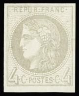 * N°41A 4c Gris Report 1, Neuf *, TTB, Timbre Rare En Neuf - 1870 Uitgave Van Bordeaux