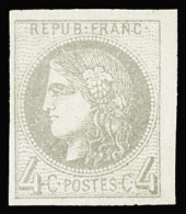 Obl N°41B 4c. Gris, Neuf Sans Gomme Avec Petit Bdf, Très Frais, TB - 1870 Uitgave Van Bordeaux