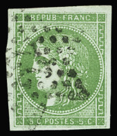 Obl N°42B 5c Vert-jaune, Obl. étoile 22, TB. Signé JF. Brun - 1870 Ausgabe Bordeaux