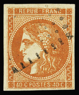 Obl N°48a 40c. Orange Vif, Obl., Belles Marges Régulières, TB - 1870 Emisión De Bordeaux