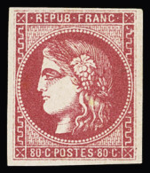 * N°49 80c Rose, Neuf Avec Légère Trace De Charnière, TTB. Cert. Scheller - 1870 Emisión De Bordeaux