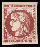 * N°49b 80c Rose Vif, Neuf, Très Léger Pli, TB. Signé Calves - 1870 Ausgabe Bordeaux