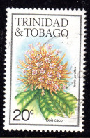 TRINIDAD & TOBAGO - 1983 FLOWERS 20c STAMP W14 S/W No IMPRINT FINE USED SG 639A - Trinidad & Tobago (1962-...)