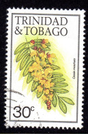 TRINIDAD & TOBAGO - 1983 FLOWERS 30c STAMP W14 S/W No IMPRINT FINE USED SG 641A - Trinidad & Tobago (1962-...)