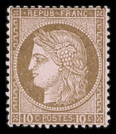 * N°54 10c Brun Sur Rose, Neuf * Très Légère Trace, Très Frais, TTB - 1871-1875 Ceres