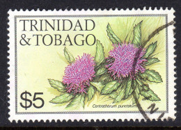 TRINIDAD & TOBAGO - 1983 FLOWERS $5 STAMP W14 S/W No IMPRINT FINE USED SG 650A - Trinidad & Tobago (1962-...)