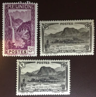 Reunion 1939 -1940 3 Values Y&T 163, 164, 169 MNH - Neufs