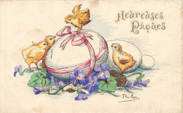 FÊTES ET VOEUX - Heureuse Pâques - Poussins  - Carte Postale Ancienne - Pascua