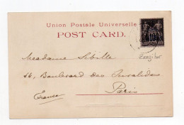 !!! CACHET DE ZANZIBAR DE 1902 SUR CPA D'ADEN POUR PARIS - Storia Postale