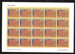 Argentina 1999 40c Mailing Minorista Self-Adhesive Complete Mini Sheet Mate Paper MNH - Unused Stamps