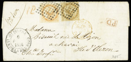 Lettre Col. Gen N°3+5 OBL Losange De Points Muet + Grand CAD "St Pierre Ile De La Réunion" (1864) Sur Lettre Pour L'ile  - Autres & Non Classés