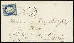 Lettre Col. Gen. N°12, 20c Bleu, OBL Losange De Points Muet + CAD "Réunion St Pierre" (1872) Sur Lettre Pour Saint Denis - Other & Unclassified