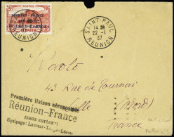 Lettre PA N°1 OBL Saint Paul (22.1.1937) Sur Lettre Avec Griffe Noire 1ère Liaison Aéropostale Réunion-France (Muller N° - Luchtpost