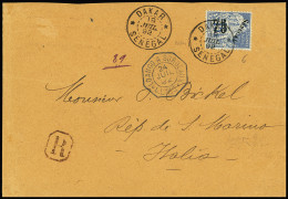 Lettre N°6 (cote 250€) OBL Dakar (1892) Sur Lettre Recommandée Pour Saint-Marin Avec Arrivée. TB - Brieven En Documenten