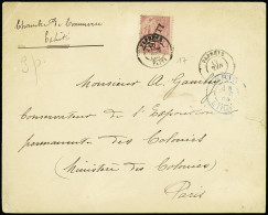 Lettre N°17 OBL Papeete (1894) Sur Lettre Pour Paris Avec Au Recto Transit "Paris étranger" Au Recto. TB - Lettres & Documents