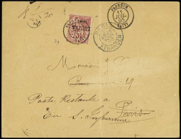 Lettre N°29 OBL Papeete (1895) Sur Lettre Pour Paris Avec Arrivée. TB - Cartas & Documentos