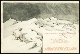 Lettre Carte Postale (série 3, N°4) Représentant Un Ours Polaire Et Le Drapeau Anglais Sur La Banquise Avec Cachet Privé - Other & Unclassified