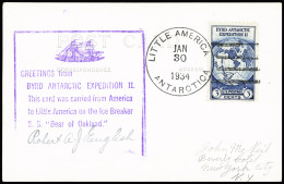 Lettre 23 Cartes Postales Et Plis De L'expédition De Byrd Au Pôle Sud, Majorité OBL Little America (1934). Bel Ensemble. - Other & Unclassified