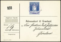 Lettre Groenland Timbre Pour Colis Postaux N°4 10 ö Bleu OBL Cachet Ovale Violet Sur Carte Pour Julianhaab. RR Et TB - Sonstige & Ohne Zuordnung