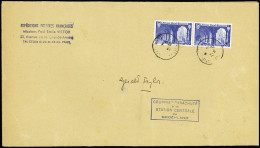 Lettre France N°842 OBL Paris (12.5.1950) Sur Une Grande Lettre Adressée à Gérald Taylor Avec Cachet Rect Bleu "courrier - Otros & Sin Clasificación