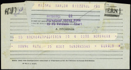 Lettre Télégramme Bleu De Gérald Taylor "Victor Expédition Northern" (6 Aout 49) Adressé à Ses Parents à L'Hotel Ritz (2 - Otros & Sin Clasificación