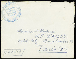 Lettre Enveloppe Non Affranchie Adressée Par Gérald Taylor à Ses Parents à La Direction De L'Hotel Ritz à Paris Avec Rar - Sonstige & Ohne Zuordnung