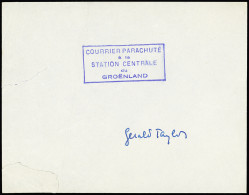 Lettre Courrier De Service Non Affranchi Adressé à Gérald Taylor Avec Griffe Bleue Encadrée "Courrier Parachuté à La Sta - Otros & Sin Clasificación