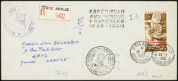 Lettre TAAF PA N°1 Avec Double OBL CAD "Terre Adélie Antarctique" (15.2.49 Et 20.1.50) Sur Lettre Recommandée Avec Cache - Andere & Zonder Classificatie