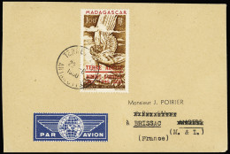 Lettre TAAF PA N°1 OBL CAD "Terre Adélie Antarctique" (22.6.1950 - Midwinter) Sur Env Privée Par Avion Avec Arrivée "Bri - Other & Unclassified