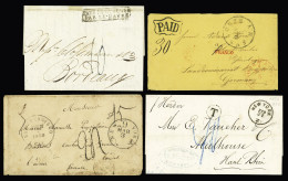 Lettre 1835-76, Five Pre-stamp Folded Covers, All Addressed To Europe Of Which Three Show Forwarding Agents' Handstamps, - Otros & Sin Clasificación