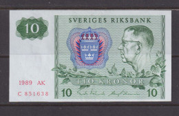 SWEDEN - 1989 10 Kronor UNC/aUNC Banknote As Scans - Suecia