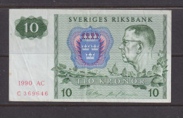 SWEDEN - 1990 10 Kronor EF Banknote As Scans - Sweden