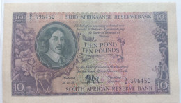 1958 South Africa 10 Pound Note ( EF ) - Zuid-Afrika