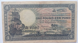 1946 South Africa 1 Pound Note ( VF ) - South Africa