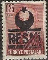 TURKEY 1951 Official - Inonu - 0.25k. - Red MNG - Official Stamps