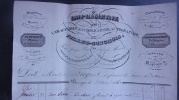 XIX EME 1841 BOURGES IMPRIMERIE JOLLET SOUCHOIS LITHO AUTOGRAPHIE ... - 1800 – 1899