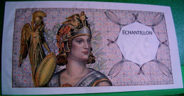 ECHANTILLON 100 Francs Delacroix Type Athéna à Gauche, Lettres Noires FILIGRANE BILLET DE TEST POUR DISTRIBUTEUR - Ficción & Especímenes