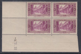 Algérie N° 108 XX Sites, Paysages :25 C. Lilas-ro  En Bloc De 4 Coin Daté Du  4 . 3 . 36 ; Sans Trait, Ss Charnière, TB - Neufs