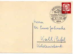 70538 - Bund - 1963 - 20Pfg Bach A SoAnsKte WEINHEIM - ... WEINHEIMER SENIOREN-CONVENT -> Kall - Lettres & Documents