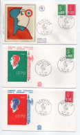 - 3 FDC MARIANNE DE BÉQUET - PARIS 31.7.1976 - - 1971-1976 Marianne Van Béquet