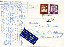 70540 - Bund - 1961 - 8Pfg Gutenberg MiF A LpKte KALL -> Westberlin - Covers & Documents